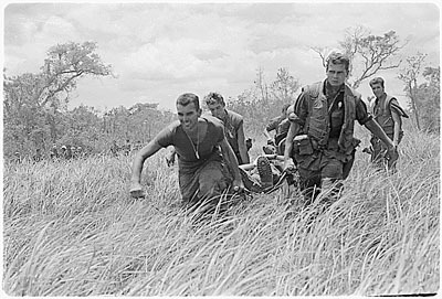 Marines evacuating the wounded
