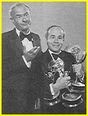 Harvey Korman and Tim Conway of The Carol Burnett Show winners of emmys.
